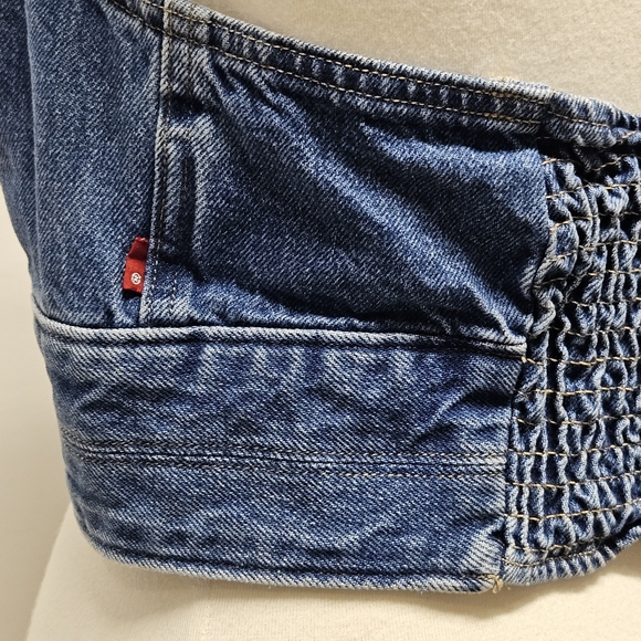 Levi's Daisy Denim Halter Top Size Large Festival Coachella Coquette - Picture 9 of 16